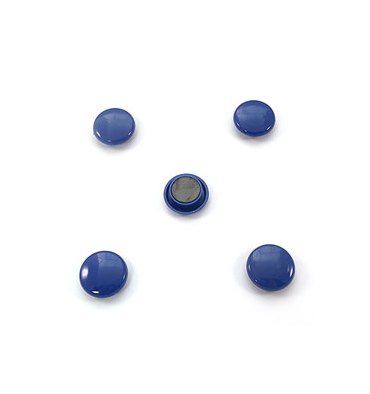 5 ETOILES Boîte de 5 aimants 27 mm ronds bleu