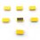 5 ETOILES Plaquette de 7 aimants rectangulaires 1,2 x 2,5 cm jaune