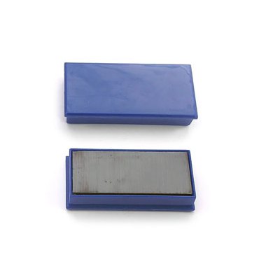 5 ETOILES Plaquette de 2 aimants rectangulaires sans téton 2,3 x 5,5 cm bleu
