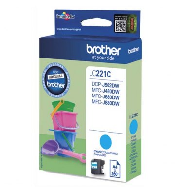 BROTHER Cartouche jet d'encre cyan LC221C