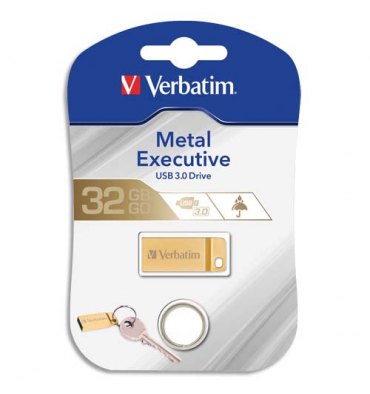 VERBATIM Clé USB 3.0 Store'N'Go Mini Metal Executive Gold 32Go 99105 + redevance