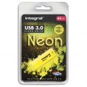 INTEGRAL Clé USB 3.0 Neon 64Go Jaune INFD64GoNEONYL3.0 + redevance