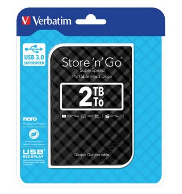 VERBATIM Disque dur 2,5" USB 3.0 Store’N’Go Style 2To Noir 53195 + redevance