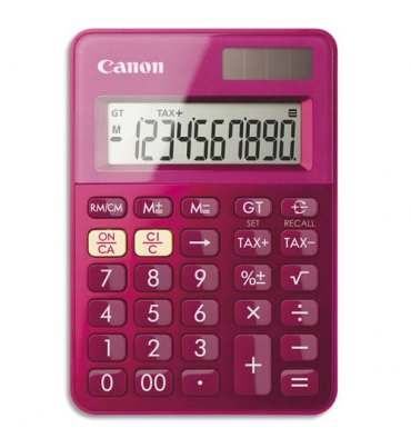 CANON Mini Calculatrice de poche à 10 chiffres LS-100K, coloris rose