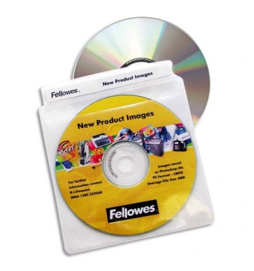 FELLOWES Paquet de 100 enveloppes plastiques CD/DVD 9831201
