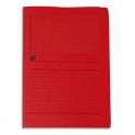 5 ETOILES Paquet de 50 pochettes-coin 22 x 31 cm en carte 120g avec fenêtre, coloris rouge