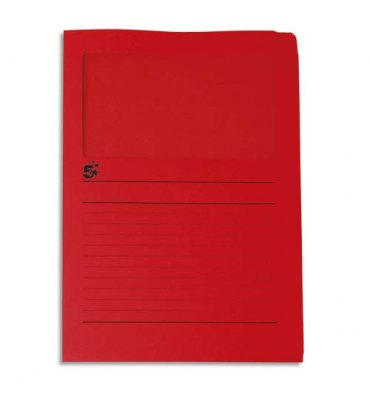 5 ETOILES Paquet de 50 pochettes-coin 22 x 31 cm en carte 120g avec fenêtre, coloris rouge