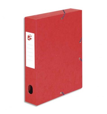 5 ETOILES Boîte de classement à élastique en carte lustrée 7/10e, 600g. Dos 60 mm. Coloris rouge