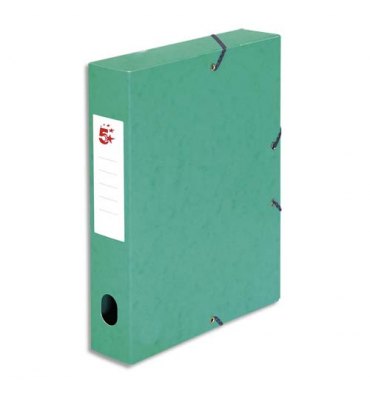 5 ETOILES Boîte de classement à élastique en carte lustrée 7/10e, 600g. Dos 60 mm. Coloris vert