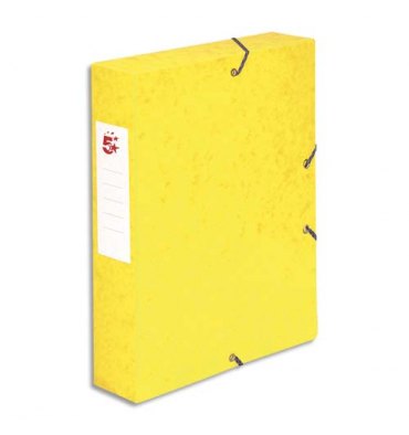 5 ETOILES Boîte de classement à élastique en carte lustrée 7/10e, 600g. Dos 60 mm. Coloris jaune