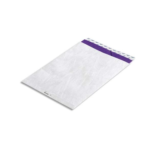 TYVEK Boîte de 100 pochettes blanches de sécurité en papier 162 x 229 mm