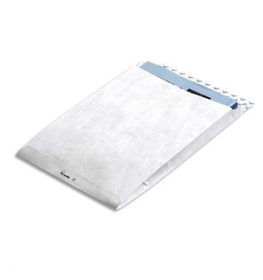 TYVEK Boîte de 100 pochettes blanches Expander Gusset polyéthylène haute densité 305 x 406 mm soufflet de 5 cm