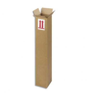  EMBALLAGE Caisse longue en carton brun simple cannelure - Dimensions : 80 x 15 x 15 cm 
