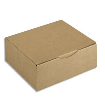 EMBALLAGE Boîte postale en carton simple cannelure havane - Dimensions : 30 x 10 x 24 cm