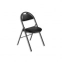 NOWY STYL Chaise pliante Arioso en simili cuir noir, 4 pieds tube époxy noir avec patins de protection