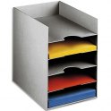 PAPERFLOW Bloc classeur à 5 cases fixes pour doc A4 - 25,8 x 31,8 x 32,5 cm gris