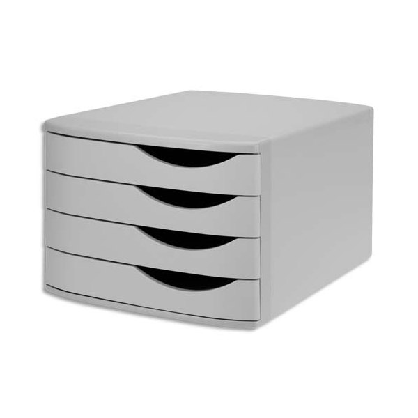 JALEMA Module de classement 4 tiroirs, 100% recyclé polystyrène - 30 x 21,6 x 37,5 cm gris