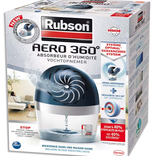 RUBSON Absorbeur d'humidité Aero 360 degré 20 m2 + une recharge