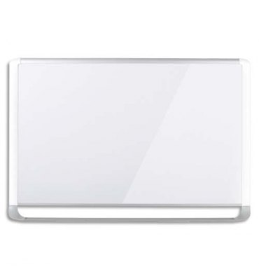 BI-OFFICE Tableau blanc émaillé Mastervision avec auget - L120 x H90 x P7,5 cm blanc brillant