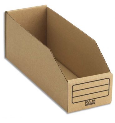 EMBALLAGE Paquet de 50 bacs à bec de stockage en carton brun 10,1 x 11,2 x 30,1 cm