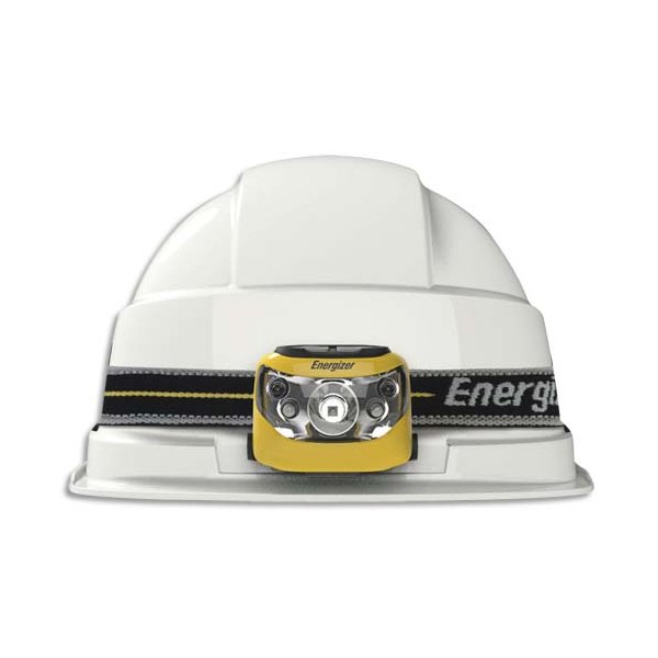 ENERGIZER Lampe frontale 5 leds noire adaptable sur casques autonomie 25h portée 80m 3 types d'attaches