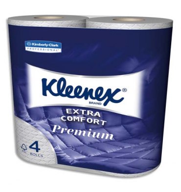 KLEENEX Paquet de 4 rouleaux de papier toilette 4 plis 160 feuilles coloris blanc
