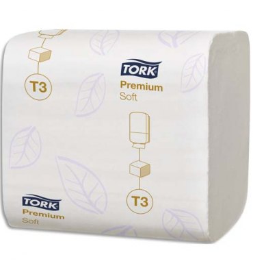 TORK Colis de 30 paquets de Papier toilette Premium doux 2 plis 252 feuilles, format 11 x 19 cm blanc