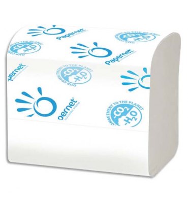 PAPERNET Carton de 40 paquets de papier toilette 2 plis pure cellulose, 224 formats L11 cm coloris blanc