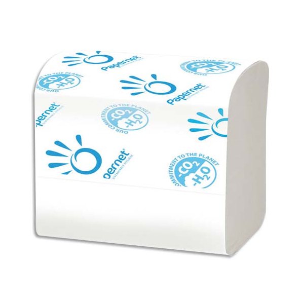 PAPERNET Carton de 40 paquets de papier toilette 2 plis pure cellulose, 224 formats L11 cm coloris blanc