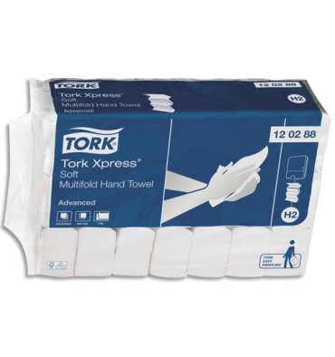 TORK Colis de 21 paquets d'Essuie-mains Advanced Soft 2 plis en M - 34 x 21 cm blanc