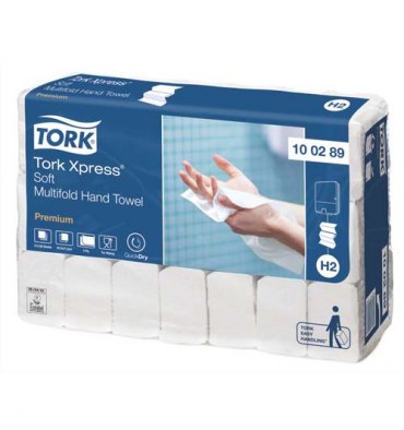 TORK Colis de 21 paquets d'Essuie-mains Premium XPress+ 2 plis en Z 150 feuilles 21 x 25,5 cm blanc