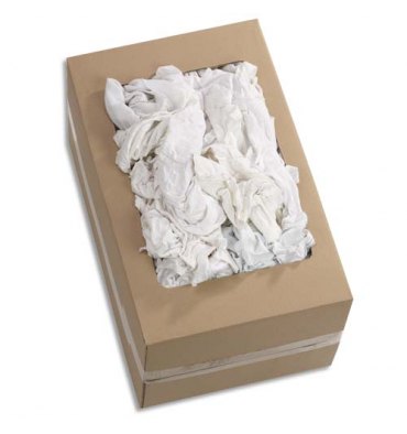 Boîte de 10 Kg de Chiffons en coton blanc Jersey - Format : 60 x
