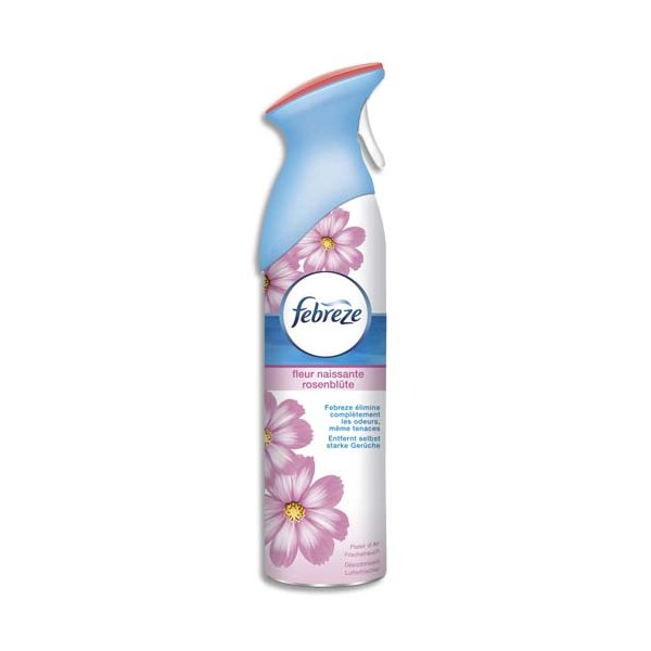 FEBREZE Aérosol de 300 ml parfum Fleur naissante, élimine complétement les odeurs même tenaces