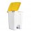 HYGIENE Collecteur à pédale blanc couvercle jaune en polyéthylène 45 Litres - 41 x 60 x 39 cm