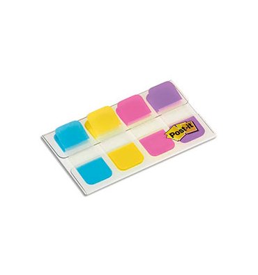 POST-IT Blister de 40 mini marque-pages rigides couleurs vifs 1,58 x 3,8 cm