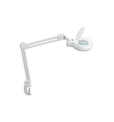 MAUL Lampe Viso loupe LED, blanc, 90 LED intégrées, bras métal, orientable sur 360°, avec pince 