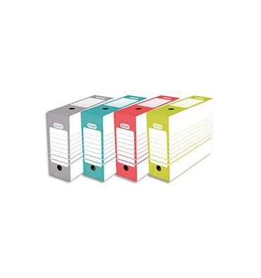 ELBA Boîte archives dos 10 cm en carton montage automatique, coloris assortis