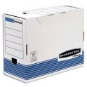 BANKERS BOX Boîte archives dos 15 cm SYSTEM, montage automatique, carton recyclé blanc/bleu 