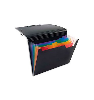 VIQUEL Trieur ménager RAINBOW en polypropylène noir avec 7 compartiments intérieur couleur