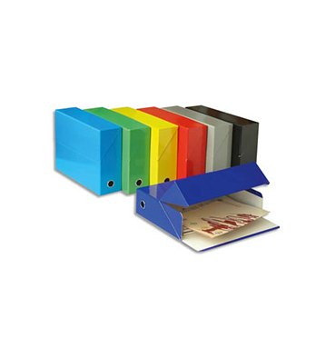 EXACOMPTA Boîte de transfert Iderama, carte lustrée pelliculée, dos 9 cm, 25 x 33 cm, coloris assortis