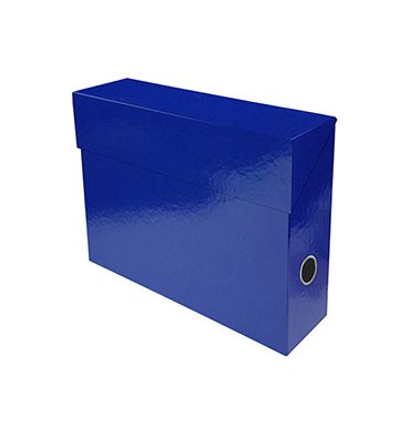 EXACOMPTA Boîte de transfert Iderama, carte lustrée pelliculée, dos 9 cm, 25 x 33 cm, bleu foncé