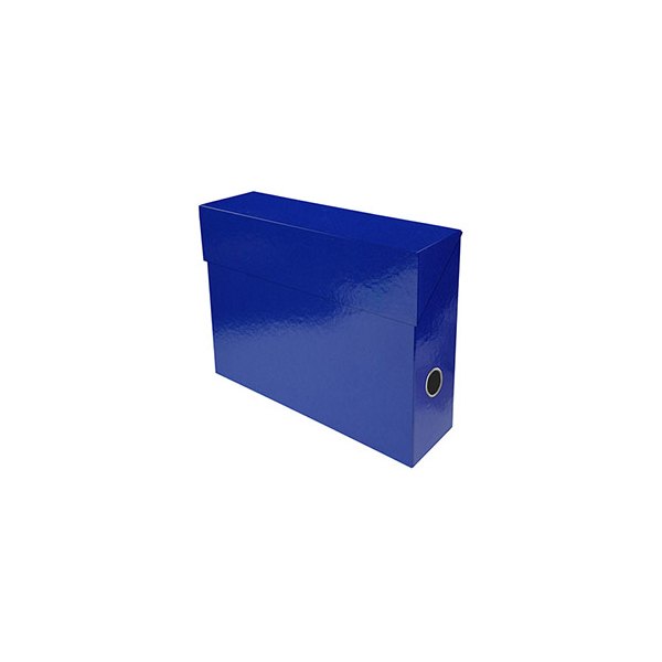 EXACOMPTA Boîte de transfert Iderama, carte lustrée pelliculée, dos 9 cm, 25 x 33 cm, bleu foncé