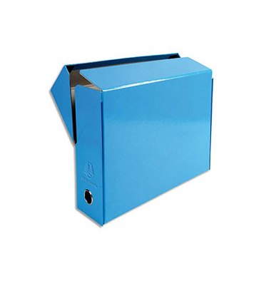 EXACOMPTA Boîte de transfert Iderama, carte lustrée pelliculée, dos 9 cm, 25 x 33 cm, coloris bleu clair