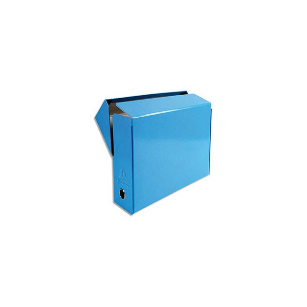 EXACOMPTA Boîte de transfert Iderama, carte lustrée pelliculée, dos 9 cm, 25 x 33 cm, coloris bleu clair