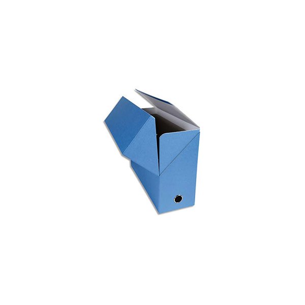 EXACOMPTA Boîte de transfert, carton rigide recouvert de papier toilé, dos 12 cm, 25 x 33 cm, bleu clair