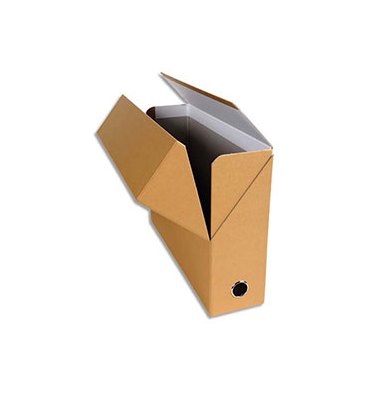 EXACOMPTA Boîte de transfert, carton rigide recouvert de papier toilé, dos 9 cm, 25 x 33 cm, havane