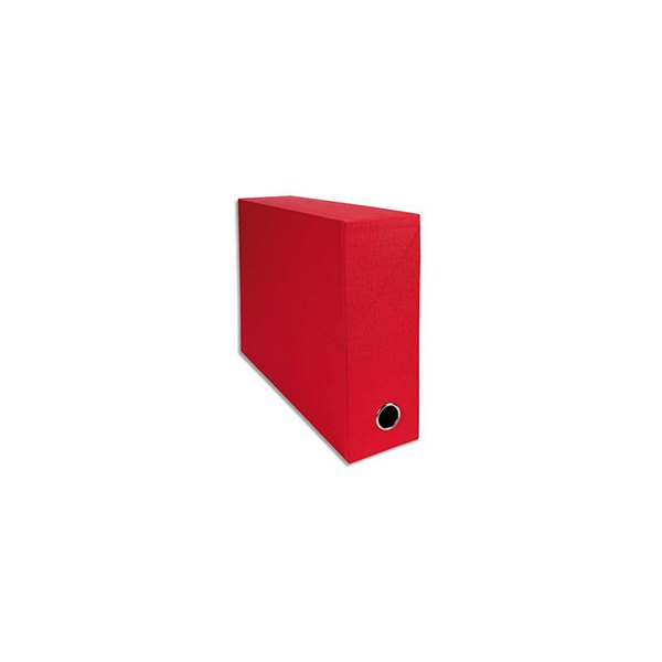 EXACOMPTA Boîte de transfert, carton rigide recouvert de papier toilé, dos 9 cm, 25 x 33 cm, rouge