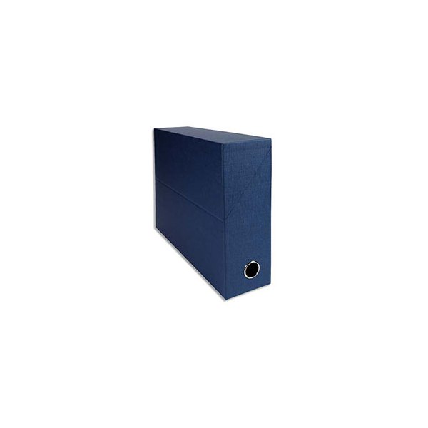 EXACOMPTA Boîte de transfert, carton rigide recouvert de papier toilé, dos 9 cm, 25 x 33 cm, bleu foncé