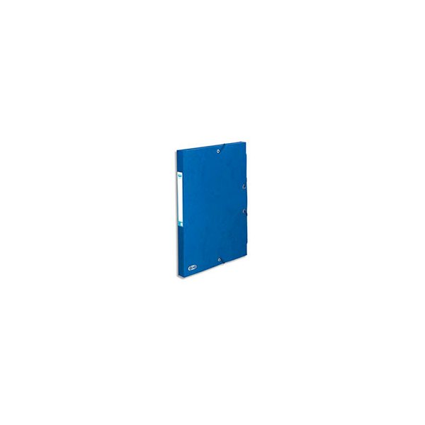 ELBA Boîte de classement BOSTON à élastiques en carte lustrée 7/10e, 600g. Dos 2,5 cm. Coloris bleu