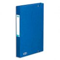 ELBA Boîte de classement BOSTON à élastiques en carte lustrée 7/10e, 600g. Dos 4 cm. Coloris bleu